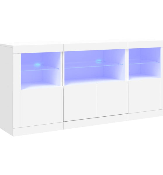 Sideboard mit LED-Leuchten Weiß 142,5x37x67 cm