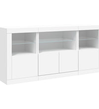 Sideboard mit LED-Leuchten Weiß 142,5x37x67 cm