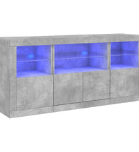 Sideboard mit LED-Leuchten Betongrau 142,5x37x67 cm