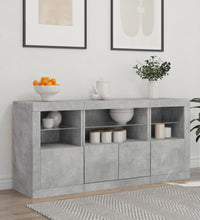 Sideboard mit LED-Leuchten Betongrau 142,5x37x67 cm
