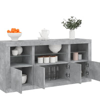 Sideboard mit LED-Leuchten Betongrau 142,5x37x67 cm