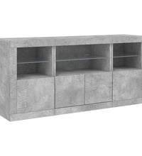 Sideboard mit LED-Leuchten Betongrau 142,5x37x67 cm