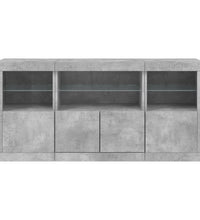 Sideboard mit LED-Leuchten Betongrau 142,5x37x67 cm