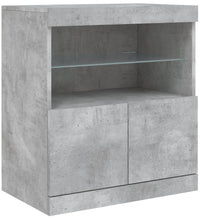 Sideboard mit LED-Leuchten Betongrau 142,5x37x67 cm