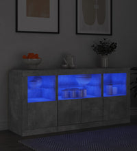 Sideboard mit LED-Leuchten Betongrau 142,5x37x67 cm