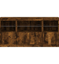 Sideboard mit LED-Leuchten Räuchereiche 142,5x37x67 cm