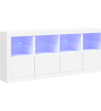 Sideboard mit LED-Leuchten Weiß 163x37x67 cm