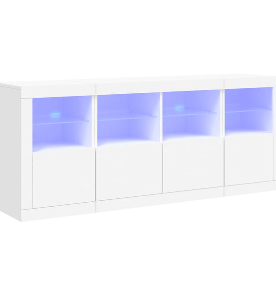 Sideboard mit LED-Leuchten Weiß 163x37x67 cm