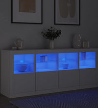 Sideboard mit LED-Leuchten Weiß 163x37x67 cm