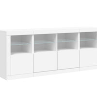 Sideboard mit LED-Leuchten Weiß 163x37x67 cm