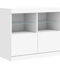 Sideboard mit LED-Leuchten Weiß 163x37x67 cm