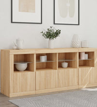 Sideboard mit LED-Leuchten Sonoma-Eiche 163x37x67 cm