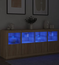 Sideboard mit LED-Leuchten Sonoma-Eiche 163x37x67 cm