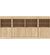 Sideboard mit LED-Leuchten Sonoma-Eiche 163x37x67 cm