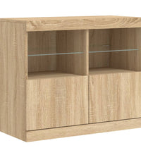 Sideboard mit LED-Leuchten Sonoma-Eiche 163x37x67 cm