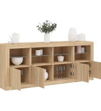 Sideboard mit LED-Leuchten Sonoma-Eiche 163x37x67 cm