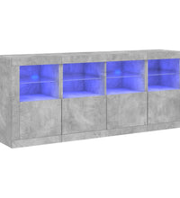 Sideboard mit LED-Leuchten Betongrau 163x37x67 cm