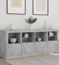 Sideboard mit LED-Leuchten Betongrau 163x37x67 cm