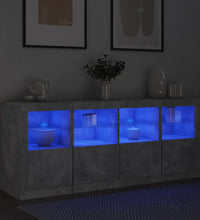 Sideboard mit LED-Leuchten Betongrau 163x37x67 cm