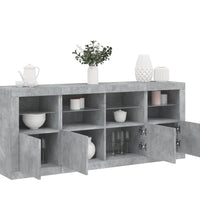 Sideboard mit LED-Leuchten Betongrau 163x37x67 cm