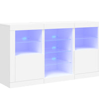 Sideboard mit LED-Leuchten Weiß 123x37x67 cm