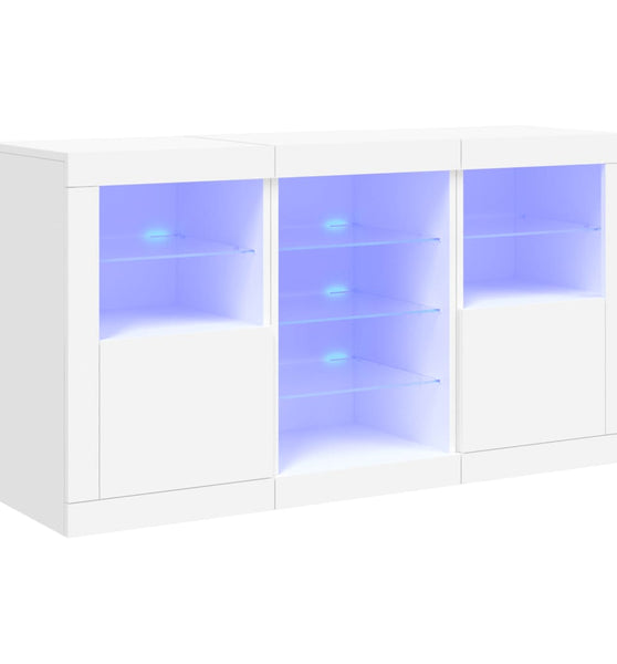 Sideboard mit LED-Leuchten Weiß 123x37x67 cm