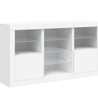 Sideboard mit LED-Leuchten Weiß 123x37x67 cm