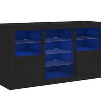 Sideboard mit LED-Leuchten Schwarz 123x37x67 cm