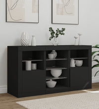 Sideboard mit LED-Leuchten Schwarz 123x37x67 cm