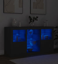 Sideboard mit LED-Leuchten Schwarz 123x37x67 cm