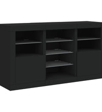 Sideboard mit LED-Leuchten Schwarz 123x37x67 cm