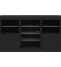 Sideboard mit LED-Leuchten Schwarz 123x37x67 cm