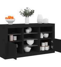 Sideboard mit LED-Leuchten Schwarz 123x37x67 cm