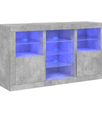 Sideboard mit LED-Leuchten Betongrau 123x37x67 cm