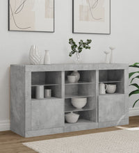 Sideboard mit LED-Leuchten Betongrau 123x37x67 cm