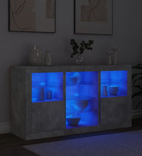 Sideboard mit LED-Leuchten Betongrau 123x37x67 cm