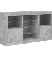 Sideboard mit LED-Leuchten Betongrau 123x37x67 cm