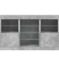 Sideboard mit LED-Leuchten Betongrau 123x37x67 cm