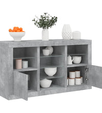 Sideboard mit LED-Leuchten Betongrau 123x37x67 cm