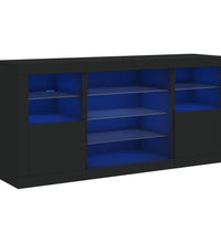 Sideboard mit LED-Leuchten Schwarz 142,5x37x67 cm