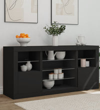Sideboard mit LED-Leuchten Schwarz 142,5x37x67 cm