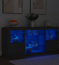 Sideboard mit LED-Leuchten Schwarz 142,5x37x67 cm