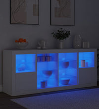 Sideboard mit LED-Leuchten Weiß 163x37x67 cm