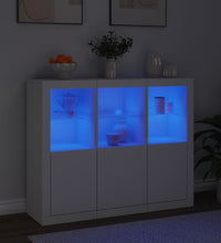 Sideboards mit LED-Leuchten 3 Stk. Weiß Holzwerkstoff