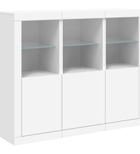 Sideboards mit LED-Leuchten 3 Stk. Weiß Holzwerkstoff