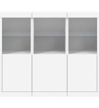 Sideboards mit LED-Leuchten 3 Stk. Weiß Holzwerkstoff