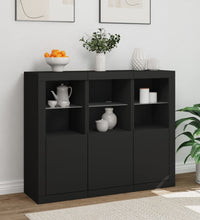 Sideboards mit LED-Leuchten 3 Stk. Schwarz Holzwerkstoff