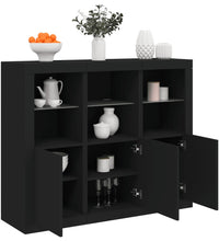 Sideboards mit LED-Leuchten 3 Stk. Schwarz Holzwerkstoff