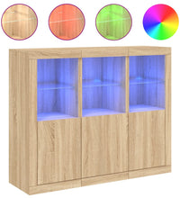 Sideboards mit LED-Leuchten 3 Stk. Sonoma-Eiche Holzwerkstoff