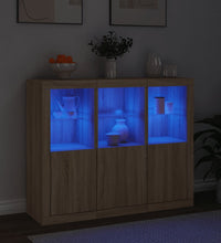 Sideboards mit LED-Leuchten 3 Stk. Sonoma-Eiche Holzwerkstoff